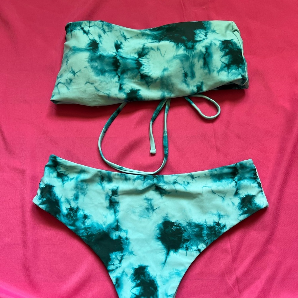 SHEIN Tie-Dye Bikini in Teal